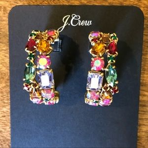J Crew Multi-colored Crystal Statement Earrings